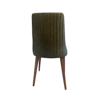 Sedia Diana vellutino verde oliva e gambe noce
