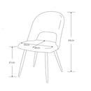 Sedia Lunetta imbottita in tessuto grigio con gambe nere
