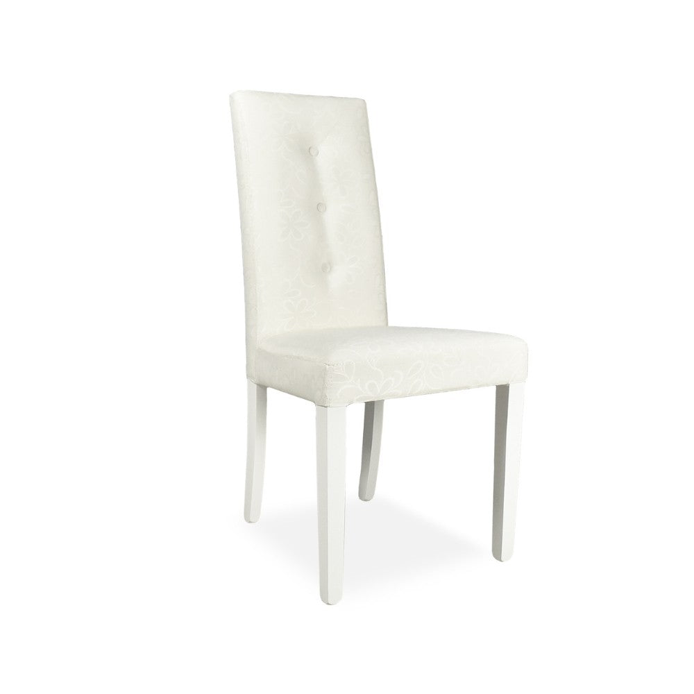 Sedia Montecarlo 3 bottoni tessuto bianco