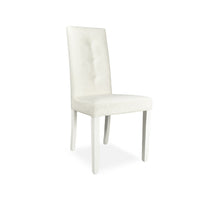 Sedia Montecarlo 3 bottoni tessuto bianco