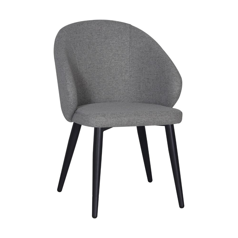 Sedia Patya in tessuto Nordic 16 grigio cenere e gambe nere