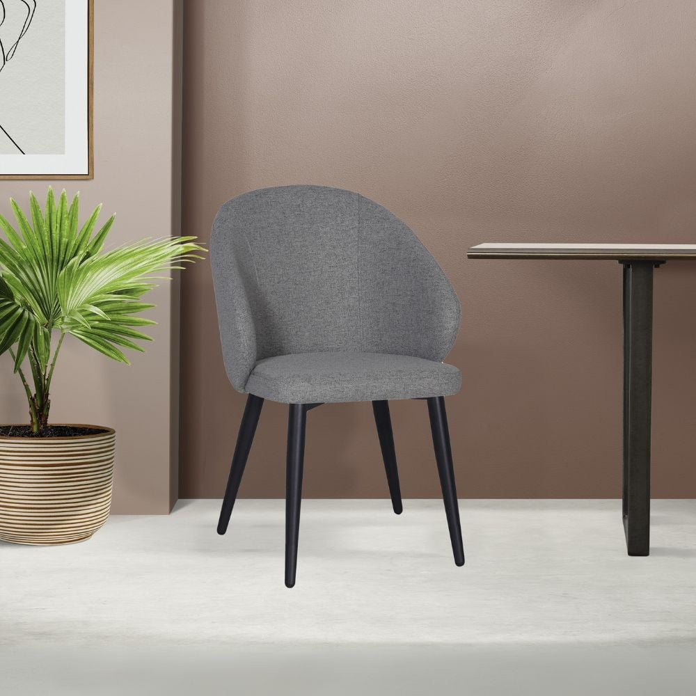 Sedia Patya in tessuto Nordic 16 grigio cenere e gambe nere