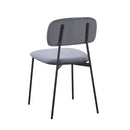 Sedia Shen in vellutino colore grigio e struttura in metallo nero