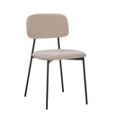 Sedia Shen in vellutino colore taupe e struttura in metallo nero