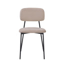 Sedia Shen in vellutino colore taupe e struttura in metallo nero
