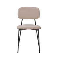 Sedia Shen in vellutino colore taupe e struttura in metallo nero