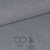 Sedia Simo in tessuto Nordic 16 grigio chiaro con dettaglio posteriore in nabuk Uras 10 antracite e gambe in metallo nere