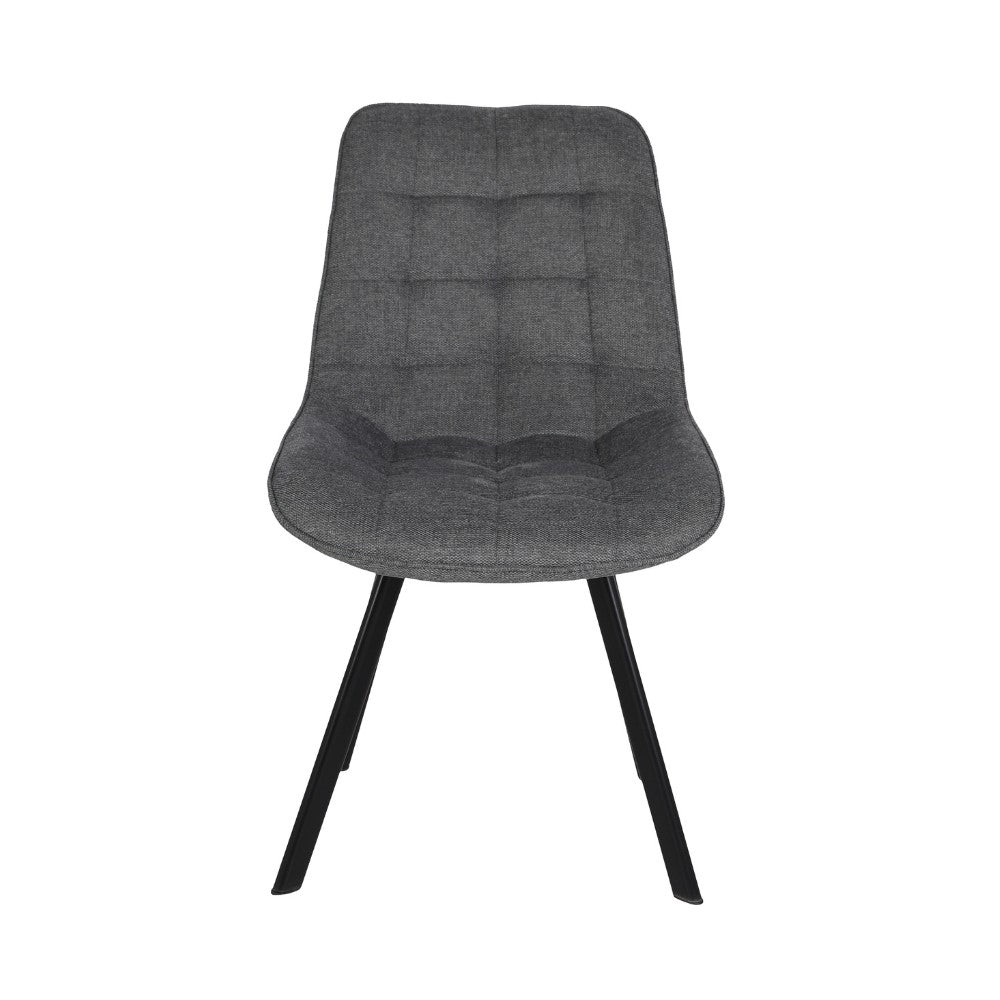 Sedia Soft imbottita colore grigio con gambe in metallo nero