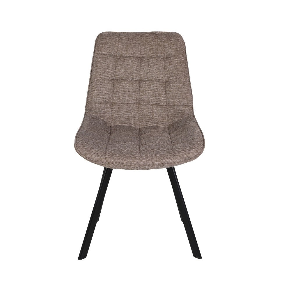 Sedia Soft imbottita colore tortora con gambe in metallo nero