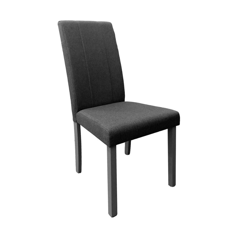 Sedia Tom in legno colore grigio con seduta in tessuto colore grigio