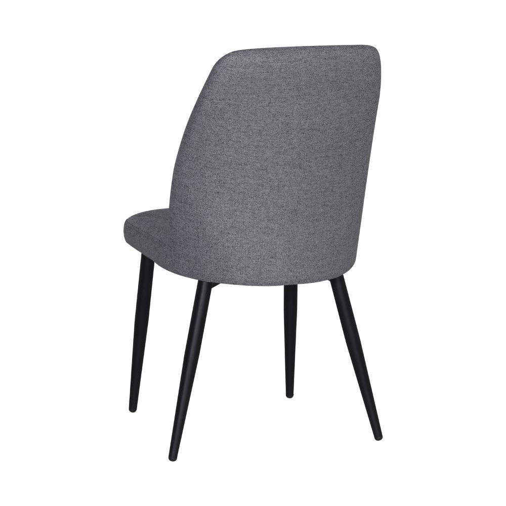 Sedia Vika in tessuto Nordic 15 grigio con piedini neri