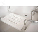 Sedile per vasca per disabili regolabile in acciaio cromato colore bianco
