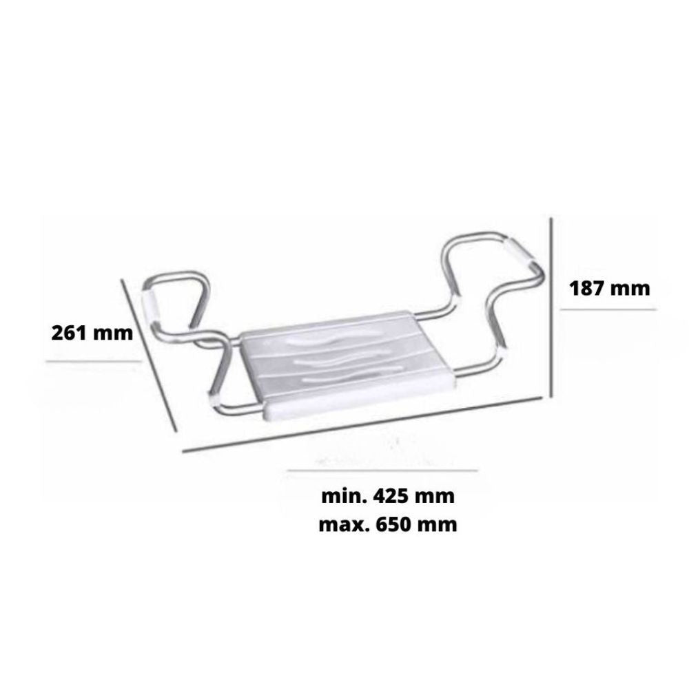 Sedile per vasca regolabile per disabili in alluminio colore bianco