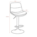 Sgabello Paco con seduta in ecopelle grigio e gamba in metallo inox