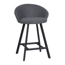 Sgabello Saki in tessuto Nordic 15 grigio con gambe nere