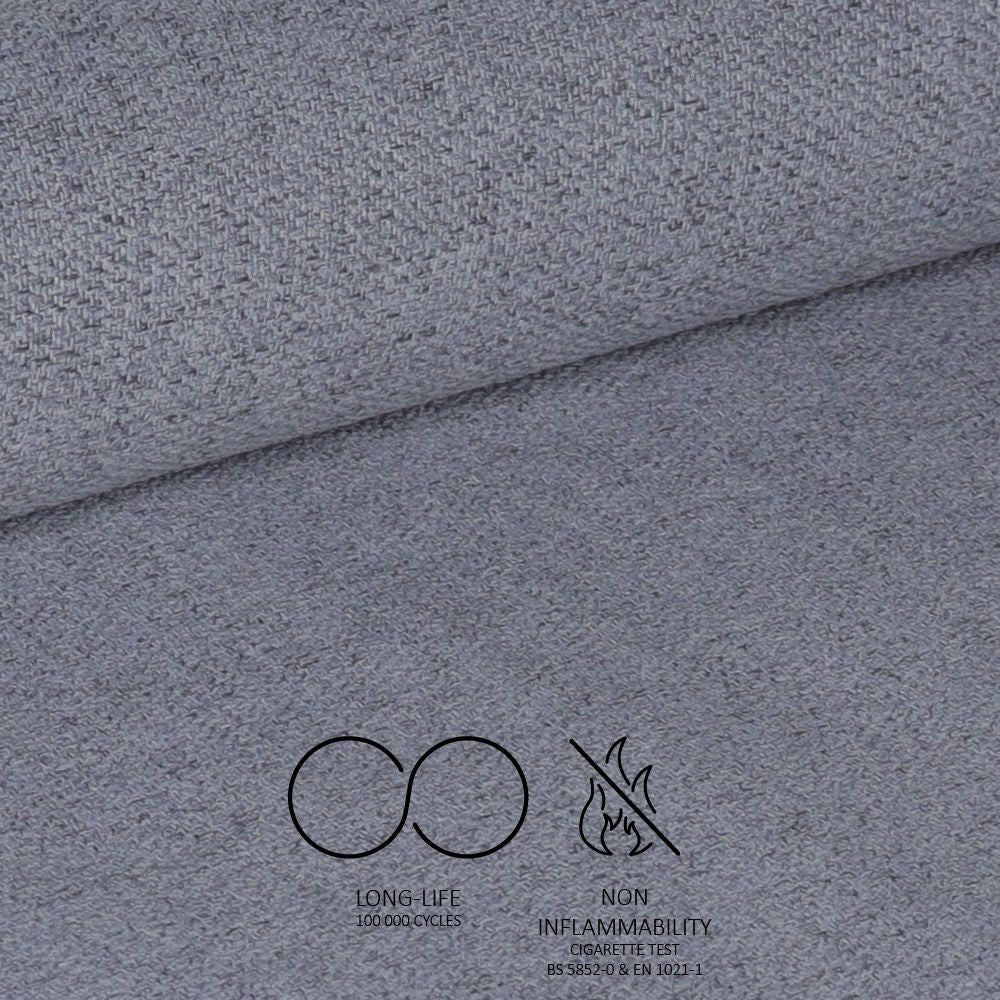 Sgabello Saki in tessuto Nordic 15 grigio con gambe nere