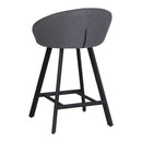 Sgabello Saki in tessuto Nordic 15 grigio con gambe nere