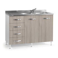 Sottolavello con cassettiera 120 olmo sinistro lavello incluso