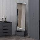 Specchio con base cassetto Kale colore antracite effetto cannettato