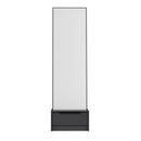 Specchio con base cassetto Kale colore antracite effetto cannettato
