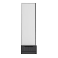 Specchio con base cassetto Kale colore antracite effetto cannettato