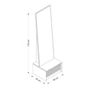 Specchio con base cassetto Kale colore antracite effetto cannettato