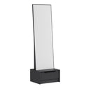 Specchio con base cassetto Kale colore antracite effetto cannettato