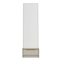 Specchio con base cassetto Kale colore cashmere effetto cannettato