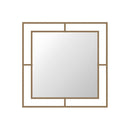 Specchio quadrato Corner con doppia cornice in metallo oro