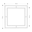 Specchio quadrato Corner con doppia cornice in metallo oro