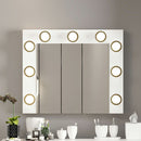 Specchio trucco Armin colore bianco con luci LED lampadine non incluse