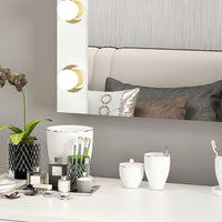 Specchio trucco Armin colore bianco con luci LED lampadine non incluse