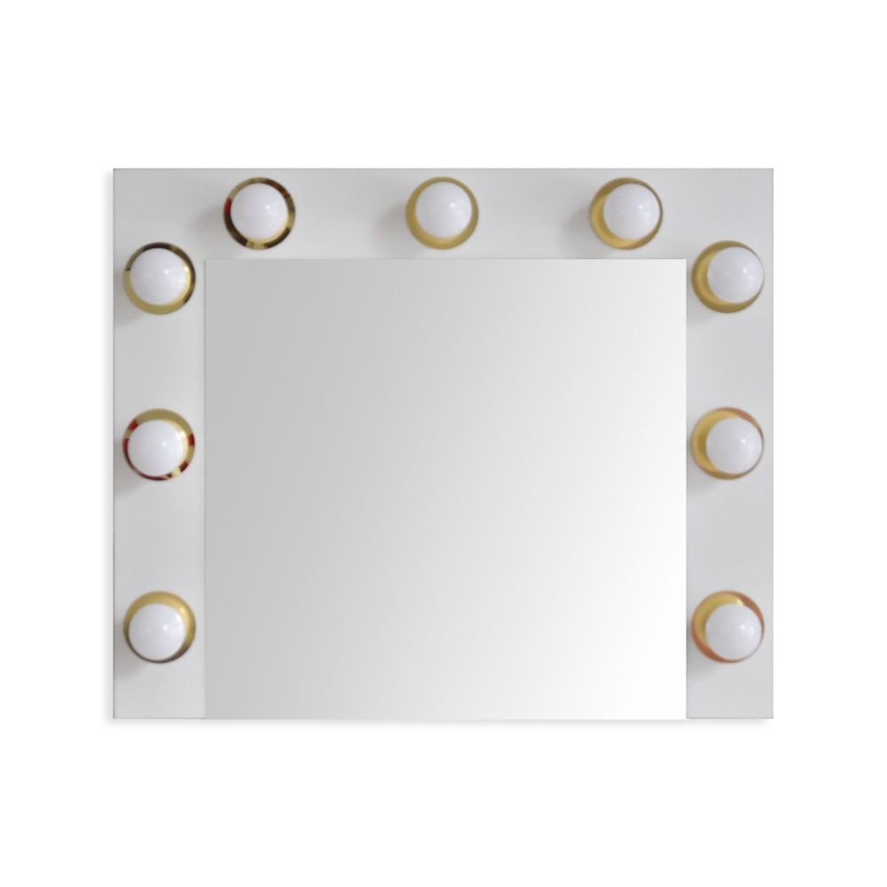 Specchio trucco Armin colore bianco con luci LED lampadine non incluse