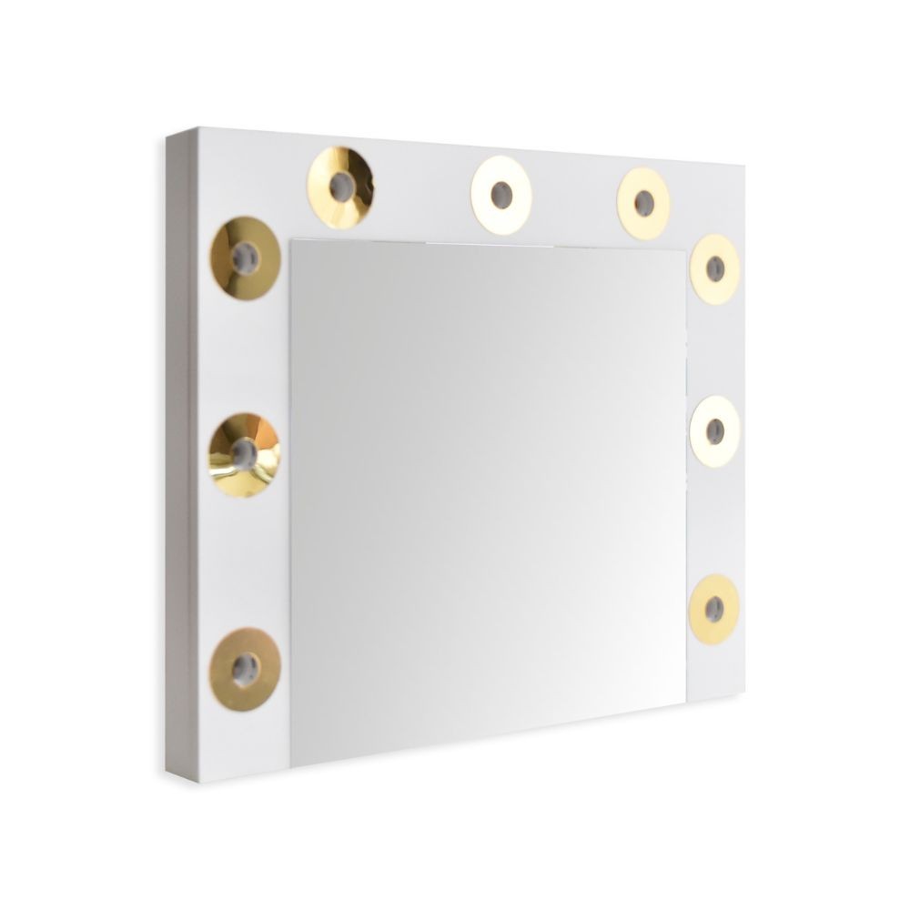 Specchio trucco Armin colore bianco con luci LED lampadine non incluse