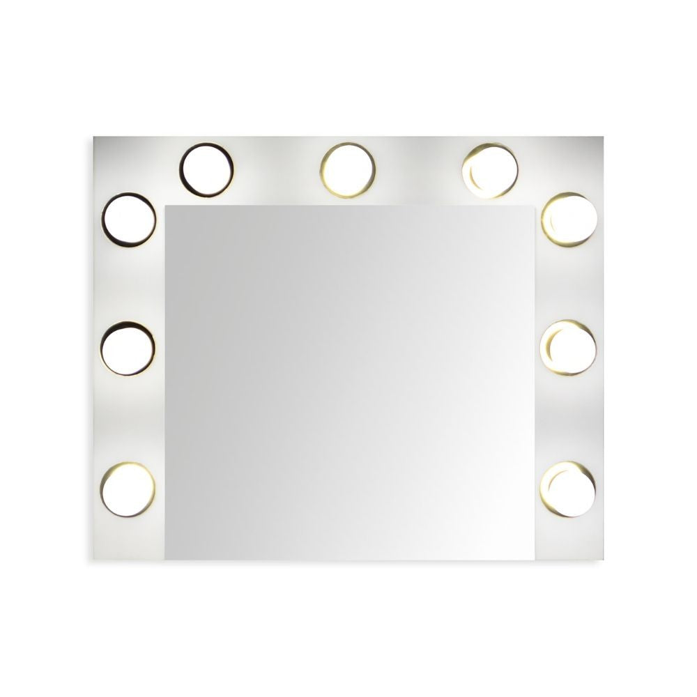 Specchio trucco Armin colore bianco con luci LED lampadine non incluse