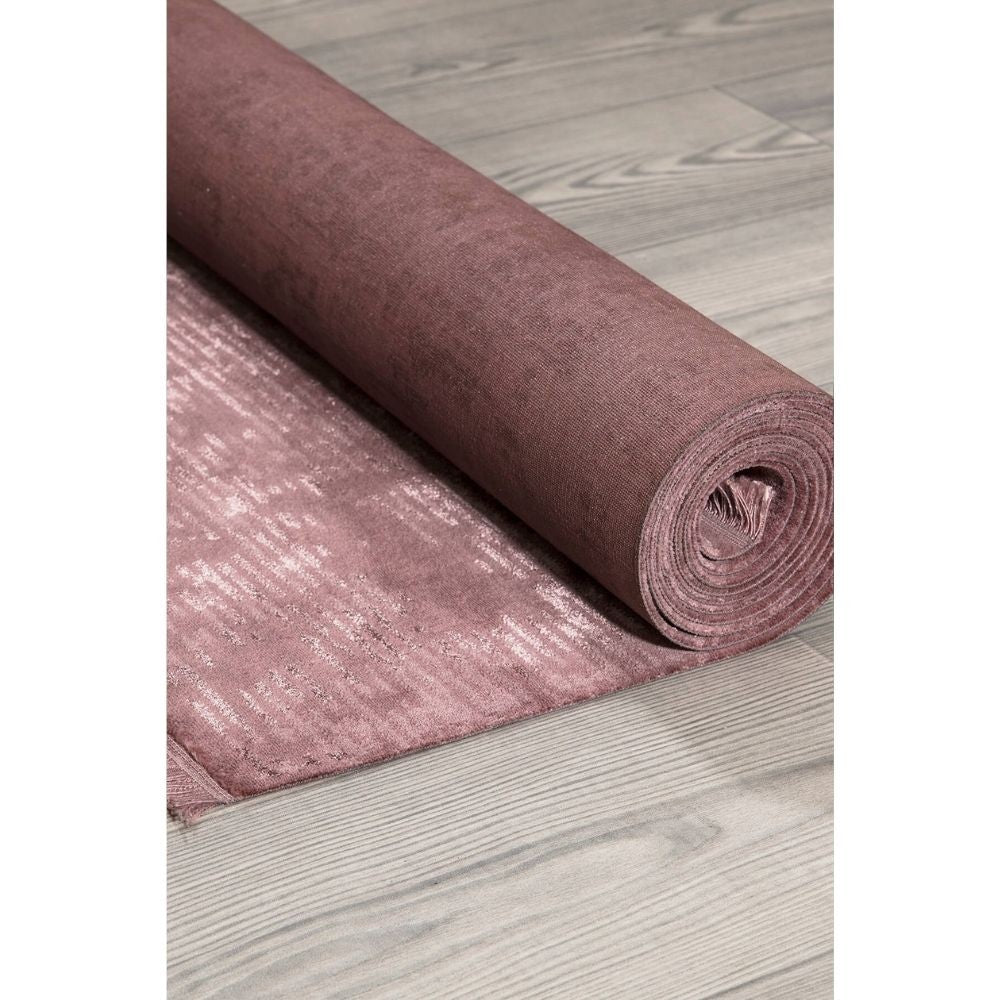 Tappeto antiscivolo vintage bambù colore rosa 120x180