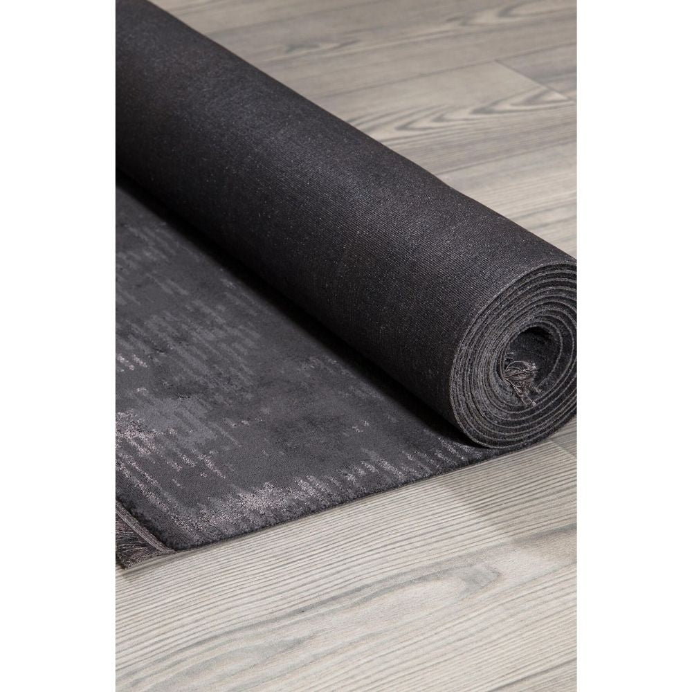 Tappeto antiscivolo vintage bambù colore antracite 160x230