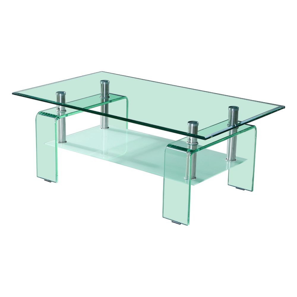 Tavolino Crystal in vetro temperato 100x60x39 cm.