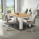 Tavolo allungabile Anthony 160x88x75 H cm con piano rovere wotan e struttura anderson pine stile shabby