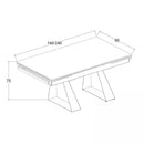 Tavolo allungabile Ariel piano in ceramica opaca e struttura in metallo colore ossido