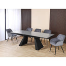 Tavolo allungabile Ariel piano in ceramica opaca e struttura in metallo colore ossido