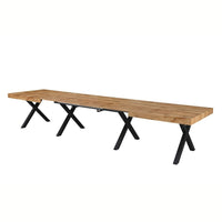 Tavolo allungabile Dava con piano colore rovere e gambe in metallo nero