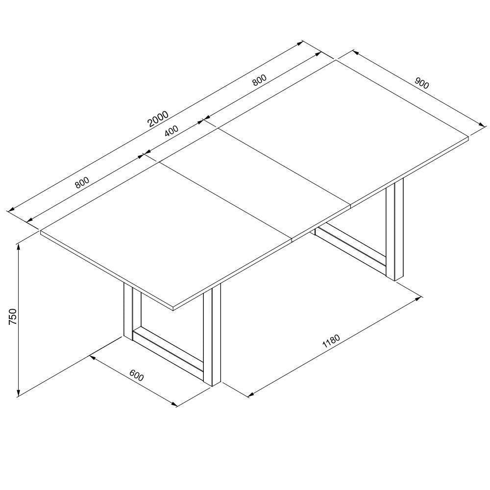 Tavolo allungabile Denver 50 160x90x75H cm