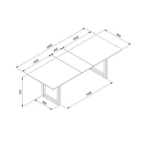 Tavolo allungabile Denver 80C in piano quercia e struttura antracite 200x75x90 cm.