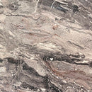 Tavolo allungabile Filis piano effetto marmo arabesque gold lucido e gambe in metallo nero