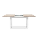 Tavolo allungabile Houston 80B con struttura bianca e piano sabbia 120x75x80 cm.