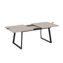 Tavolo allungabile Lavinya con piano colore cashmere e gambe in metallo nero