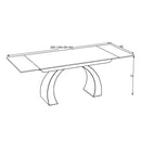 Tavolo allungabile Libra con piano in ceramica effetto marmo bianco e gambe nere