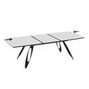 Tavolo allungabile Merkur con top bianco frassinato e gambe colore nero