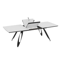 Tavolo allungabile Merkur con top bianco frassinato e gambe colore nero
